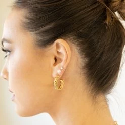 Nectar Clothing Mini Twisted Hoop Earrings
