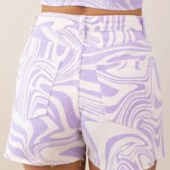 Nectar Clothing Great Day Swirl Denim Shorts