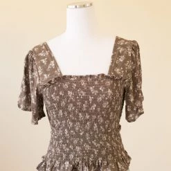 Millibon Look Out Floral Short Sleeve Top Tops