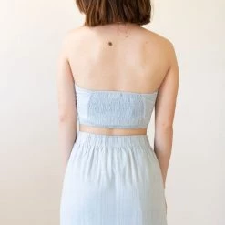 Twin Sister Open Arms Strapless Crop Top Featured