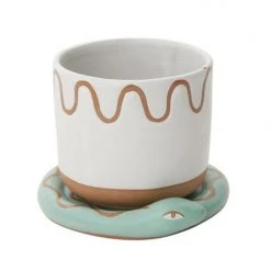For Good Home + Lifestyle Ceramic Pot W/Snake Saucer