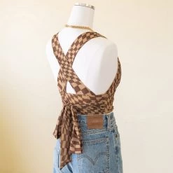 Cotton Candy Featured Knowing You Checkered Crop Top