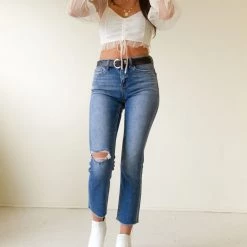Nectar Denim The Rockie Mid-Rise Straight Crop Jeans By Nectar Premium Denim Featured