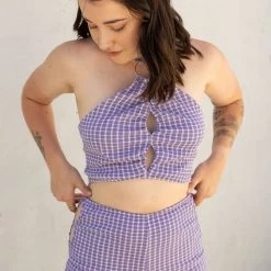 Nectar Clothing Never Know Checkered Crop Top New Arrivals