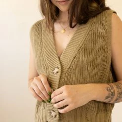 Miss Love Broken Arrows Sleeveless Knit Top Featured