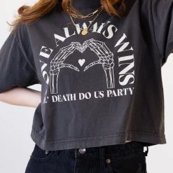 Nectar Clothing Love Always Wins Crop Graphic Tee