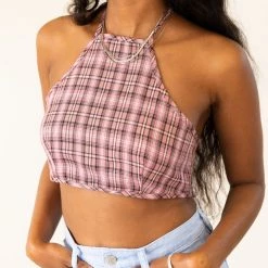 Twin Sister Featured Good Times Plaid Crop Top