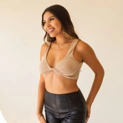 Cotton Candy Featured Leaving Now Knot Twist Crop Top