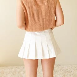 Cotton Candy Right On Pleated Mini Skirt Featured