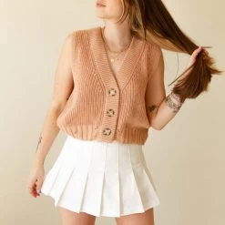 Miss Love Broken Arrows Sleeveless Knit Top Featured