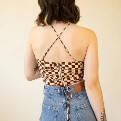 Cotton Candy Too Well Checkered Crop Top Featured