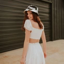 Papermoon Let's Go Smocked Crop Top