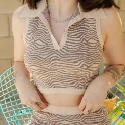 Shine Brighter Knit Crop Top By For Good Featured