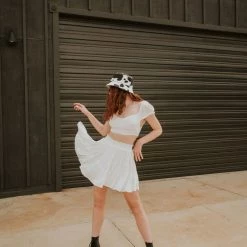 Papermoon Let's Go Smocked Crop Top