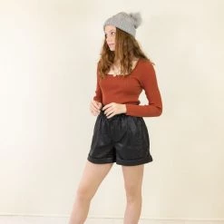 Lush Many Reasons Faux Leather Shorts By For Good Featured