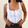Nectar Clothing Great Day Swirl Denim Corset Top New Arrivals