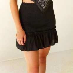 Papermoon Stay Together Smocked Mini Skirt Featured
