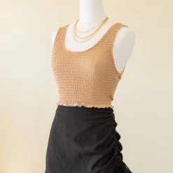 Trendnotes Fired Up Smocked Crop Top