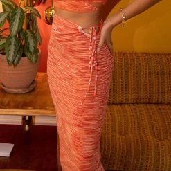 Cotton Candy Love Game Striped Midi Skirt Featured