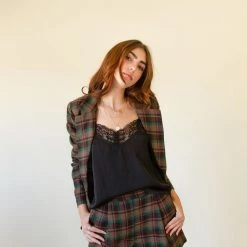 Lush Going Strong Wool Plaid Shorts By For Good