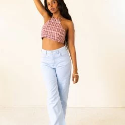 Twin Sister Featured Good Times Plaid Crop Top