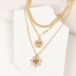 Joia Accessories Smiley Sun Layered Necklace