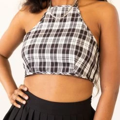 Twin Sister Featured Good Times Plaid Crop Top