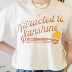Nectar Clothing Featured Attracted To Sunshine Crop Graphic Tee