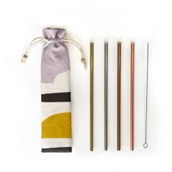 6 Piece Reusable Straw Set By Hali Hali Home + Lifestyle