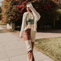 Blue Blush Featured Love Poem Color Block Pants