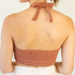 Signature 8 Walking On Crochet Halter Top