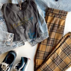 Orange International Those Nights Plaid Pants Featured