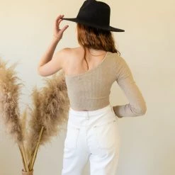 Blue Blush Featured Stay Golden One Shoulder Top