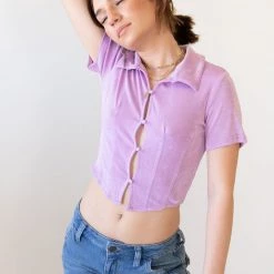 Twin Sister Be Alone Short Sleeve Crop Top Featured