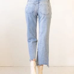 Maggie Mid Rise Straight Jeans By Free People