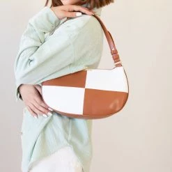 Fame Half Circle Checkered Purse