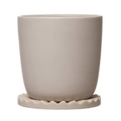 Bloomingville Home + Lifestyle Stoneware Planter & Saucer