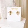 Anarchy Street Mini Mushroom Rhinestone Stud Earrings Accessories