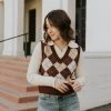 Dreamers Easy Way Argyle Sweater Vest Featured