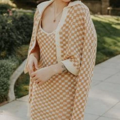 Emory Park Featured Look Back Checkered Cardigan