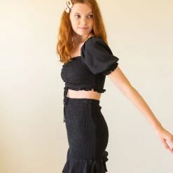 Papermoon Turn Around Smocked Mini Skirt