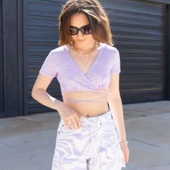 Twin Sister Coming Up Wrap Crop Top Featured