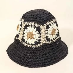 Nectar Clothing Flower Square Straw Bucket Hat