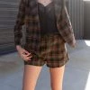 Lush Going Strong Wool Plaid Shorts By For Good