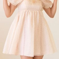 Nectar Clothing Here & Now Swiss Dot Babydoll Dress