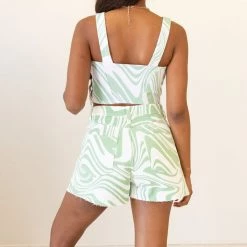 Nectar Clothing Great Day Swirl Denim Shorts