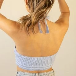 Signature 8 Walking On Crochet Halter Top