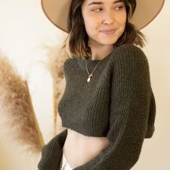 Dreamers Broken Heart Crop Sweater