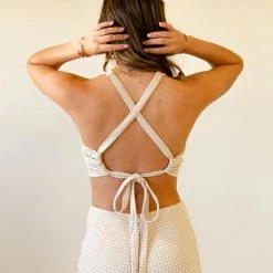 Le Lis Keep Cool Checkered Crop Top