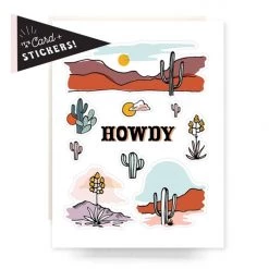 Home + Lifestyle Howdy Cactus Greeting Card & Sticker Sheet By Antiquaria